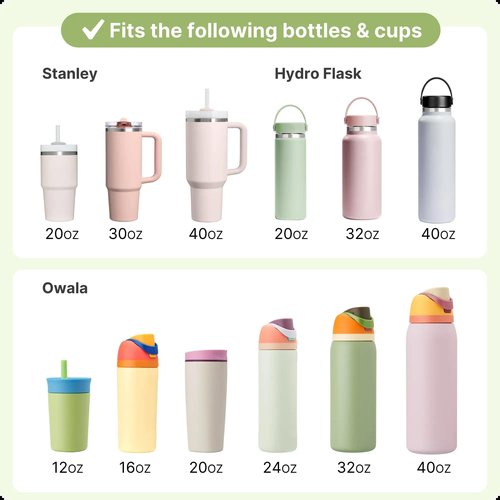 Bluwing Water Bottle Handle Strap for Stanley Cup, Owala, Handle Strap for Hydro Flask and Most 12-40oz Water Bottles(Daisy Colorful 11)