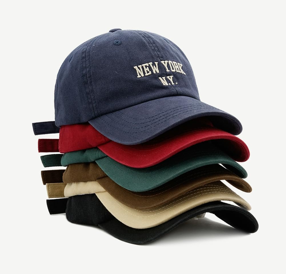 Top Baseball Caps for Women-Men Outdoor Baseball Hats New York Golf Sports Hat Curved-Brim UV Protection Green