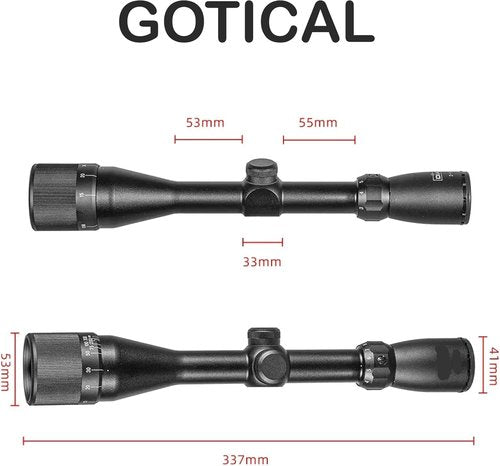 Gotical Remington 870 Mount and 3-9×40AO Rifle Scope | Saddle Mount, Rings for Remington 870 Shotgun in 12GA or 20 GA, Fully Coated Lenses for Superior Clarity, Fogproof