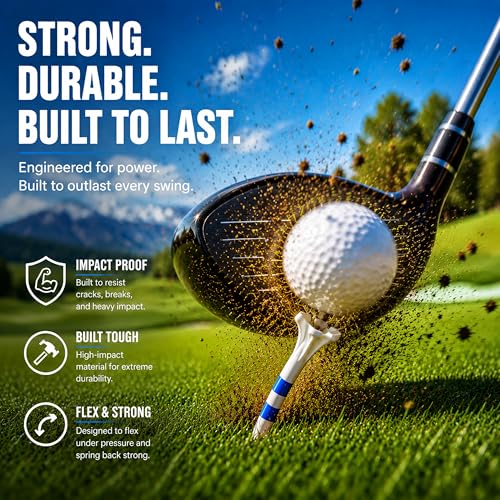 Advanced 5-Prong Plastic Golf Tees - 120 Assorted Pack (3-1/4")