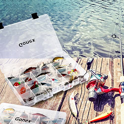 Gonex 3-Pack 3700 Fishing Tackle Trays with Adjustable Dividers, 14x8.66x1.85"