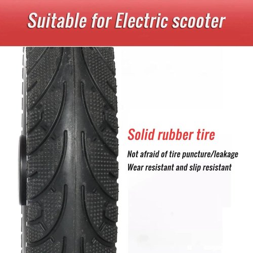 200x50mm Solid Tire Wheel, CATAZER Rubber 8 Inch Electric Scooter Tires Durable Explosion-proof Tyre Suitable 10mm Bearing (6200) E-Bike Scooter Replacement Wheels