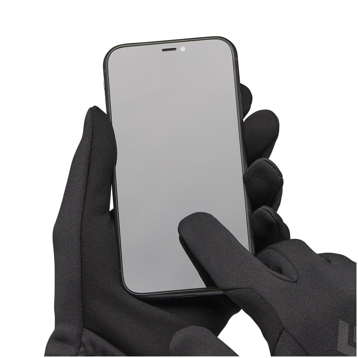 BLACK DIAMOND Midweight Screentap Gloves Touchscreen Fleece Liners for Running, Commuting, Hiking, Black-NPF, Large