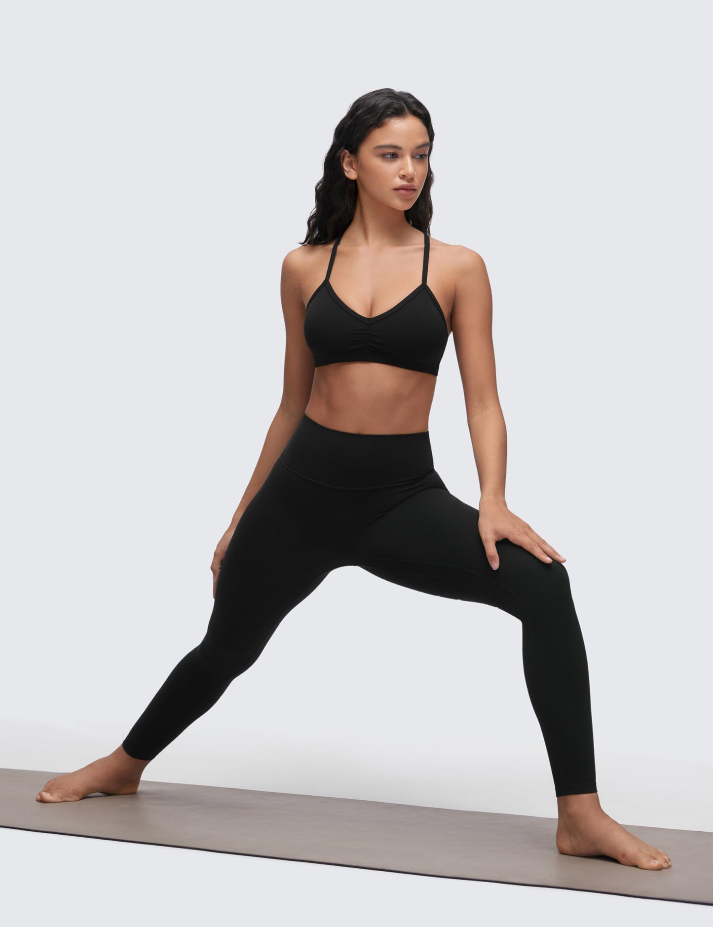 CRZ YOGA Butterluxe Ruched Sports Bras Black Medium