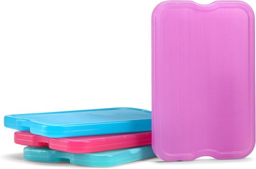 Cool Coolers by Fit & Fresh | 4 Pack XL Slim Ice Packs - Quick Freeze, Space-Saving Design for Lunch Boxes