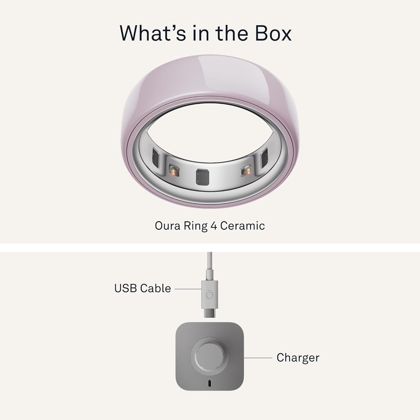 Oura Ring 4 - Ceramic Petal - Size 7 - Advanced Sleep & Activity Tracking | Up to 8 Days Battery Life