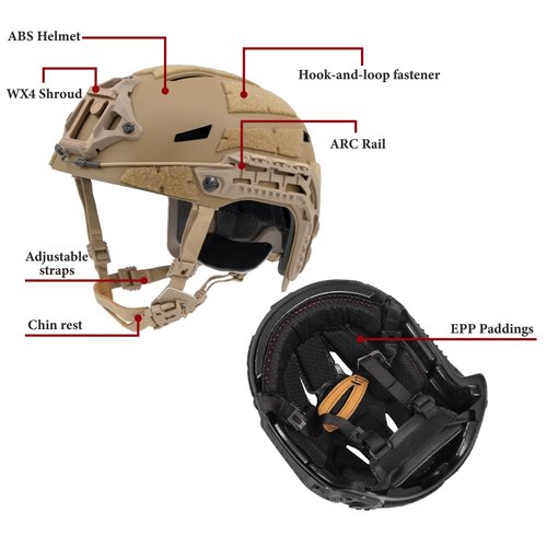 FMATAL GEAR FMA CM Bump Helmet Fast Airsoft Helmets Tactical for Paintball Outdoor Sports Hunting Shooting (TAN, M/L)