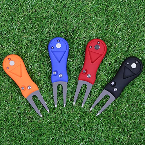 Golf Divot Repair Tool with Ball Marker - Switchblade, Black