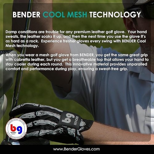 BG Bender - Men's Durable Mesh Golf Gloves | Unique Design for Enhanced Grip and Comfort
