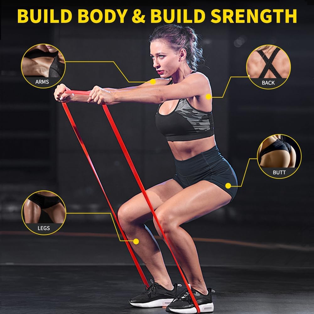 ROSAPOAR Resistance Band - Natural Latex Pull-Up Band for Fitness & Powerlifting | Home & Gym Use