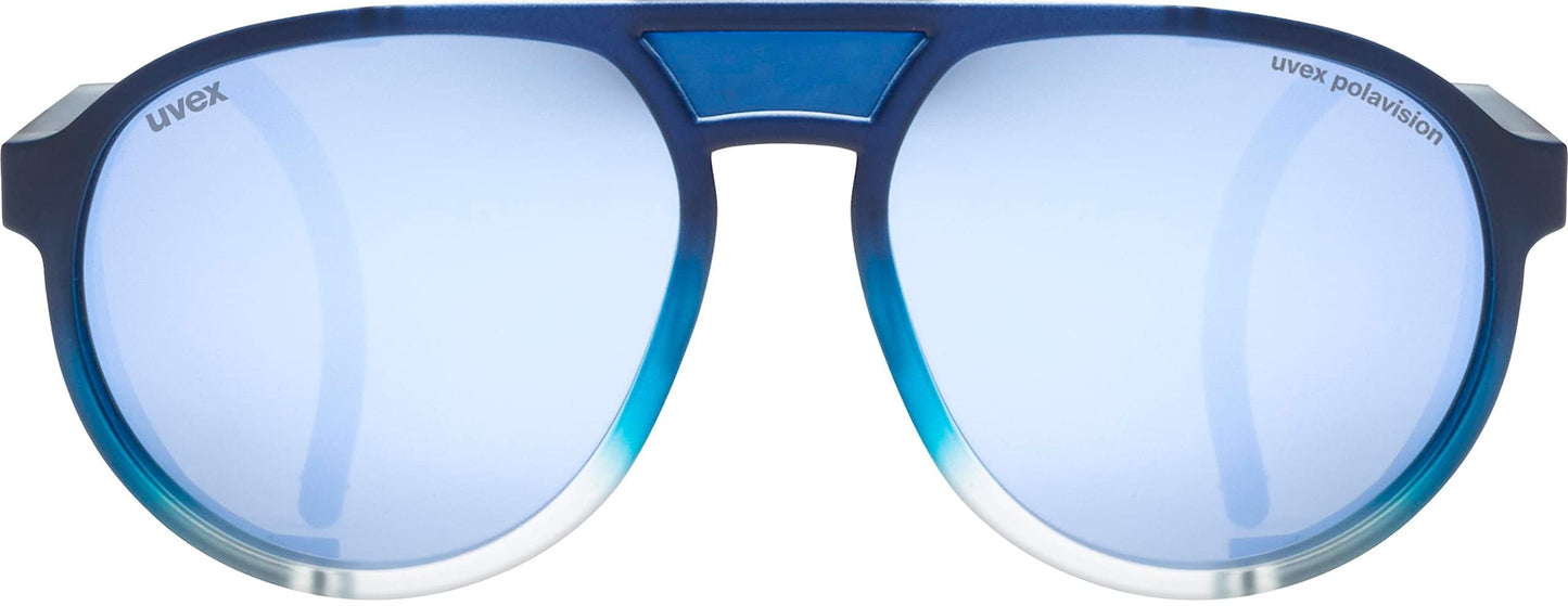 uvex polarized sports sunglasses for hiking/running with UV protection, for women & men, mtn classic P, Blue Matte Fade/Blue, one size