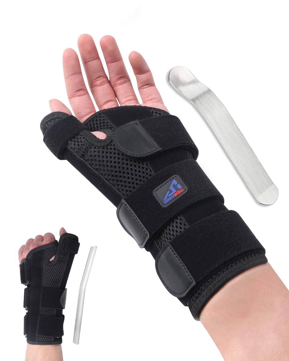 Skiennix Wrist Brace - Thumb Spica Splint Support for Carpal Tunnel Relief | Medium Left Hand