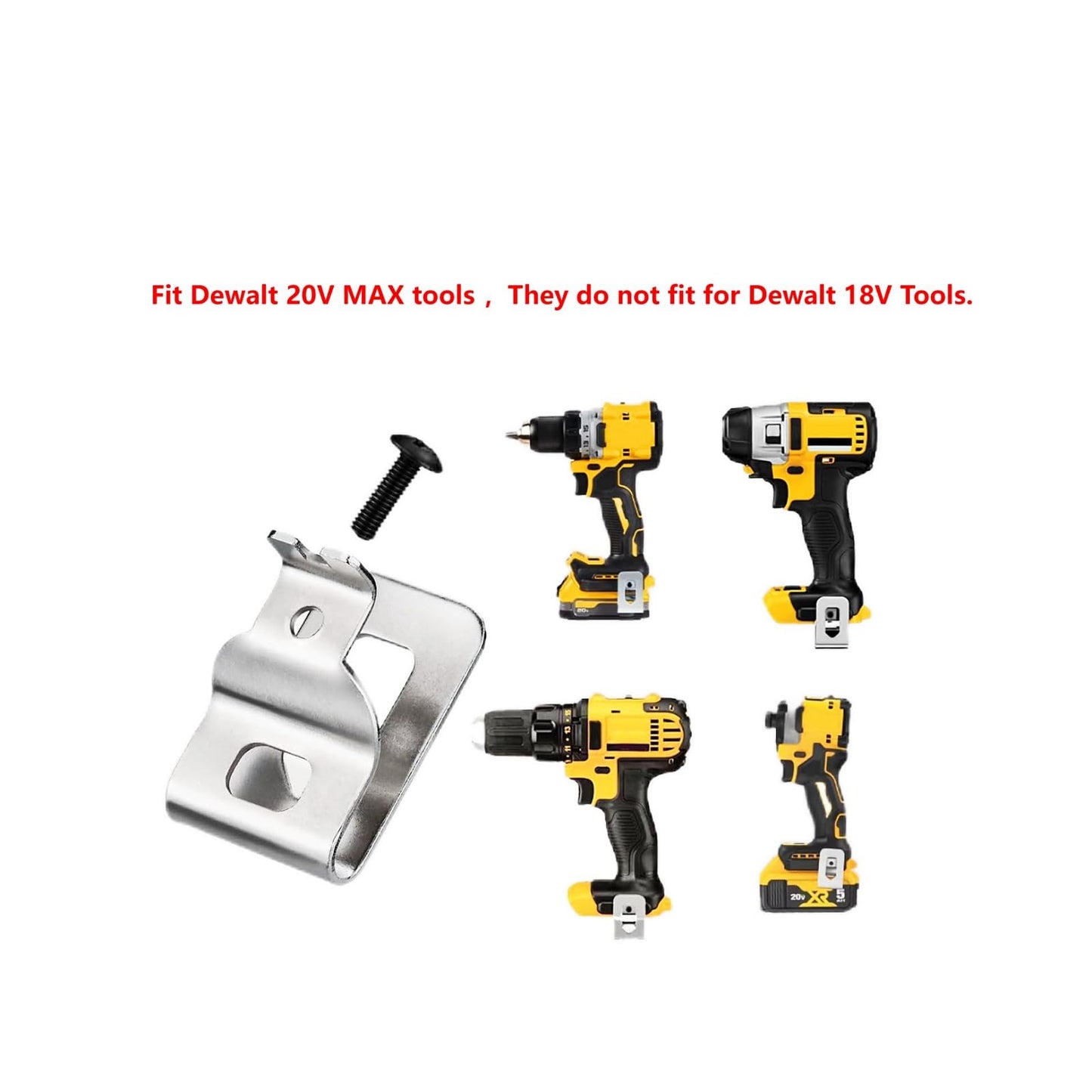 N268241 N086039 Belt Clips Dewalt 304 Stainless Steel Drill Clips Tool Hooks for Dewalt 20V Power Tools, Compatible with DCD980, DCD985, DCD980L2, DCD985L2（10-pcs)