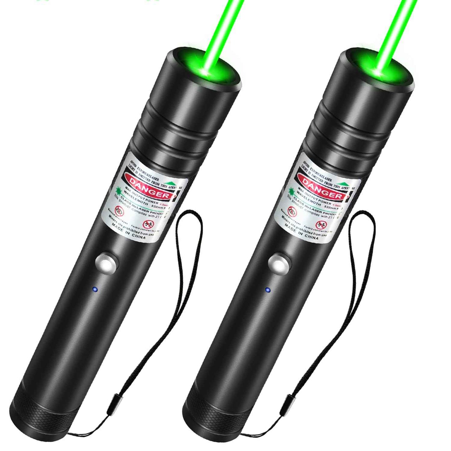 [2 Packs] Rechargeable Green Laser Pointer High Power Green Beam Laser Light Long Distance Range For TV/LED/LCD Screens Tactical Flashlights Presentation Office/Outdoors/Astronomic/Construction [001]