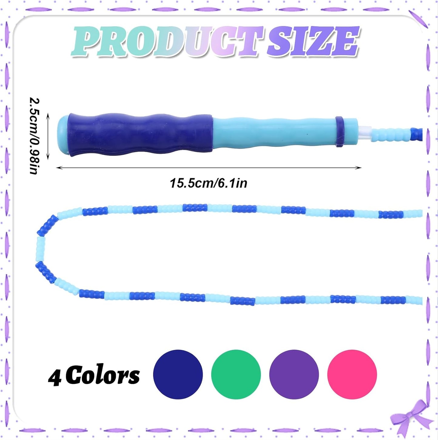 Skiennix 16 Pack Jump Ropes - Adjustable 9.2 Feet Soft Beaded Skipping Ropes for Adults & Kids | Ideal for Workout & Weight Loss