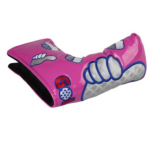 Sword &Shield sports Thumb PU Golf Putter Headcover for Blade Style Golf Club Head Cover with Magnetic Headcovers (Pink)