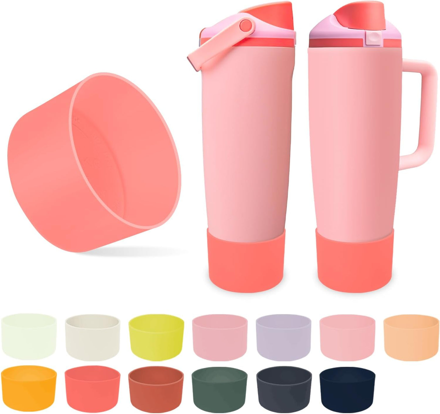 Owala Silicone Boot for 30oz & 40oz FreeSip Sway Bottles - Non-Slip, Scratch-Resistant Stability | 12 Colors Available (Angel Food Cake Red)