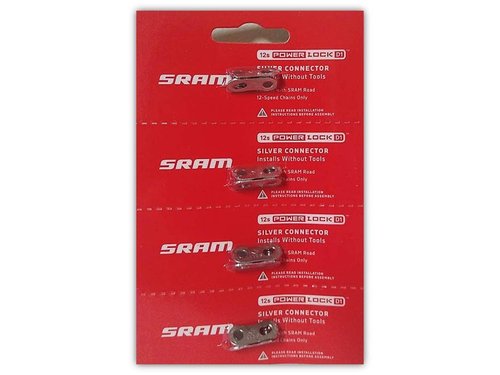 SRAM AXS PowerLock Link for 12-Speed Road Chains, Silver, Card/4