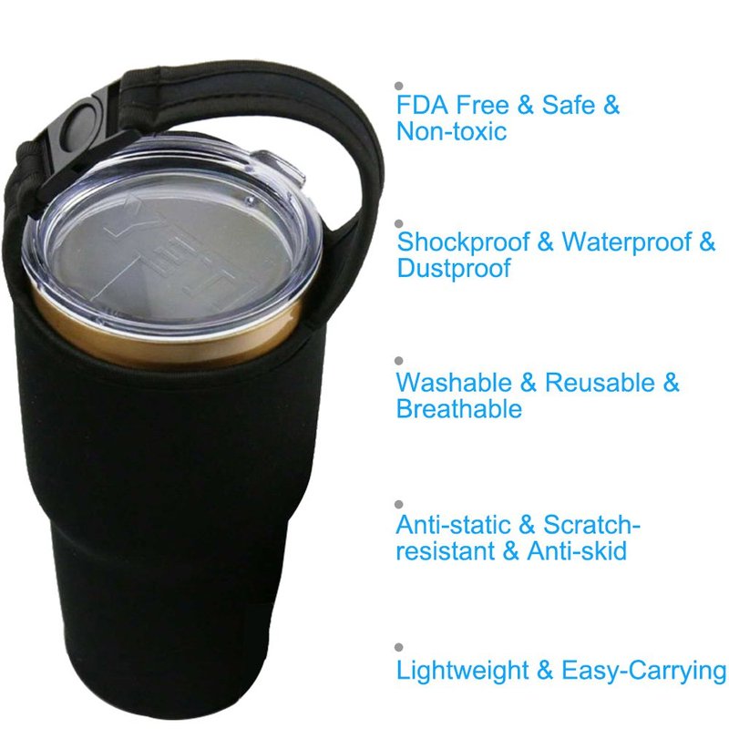 2 Pack 30oz Tumbler Carrier Holder,DanziX Neoprene Sleeve Replacement with Carrying Handle-Black