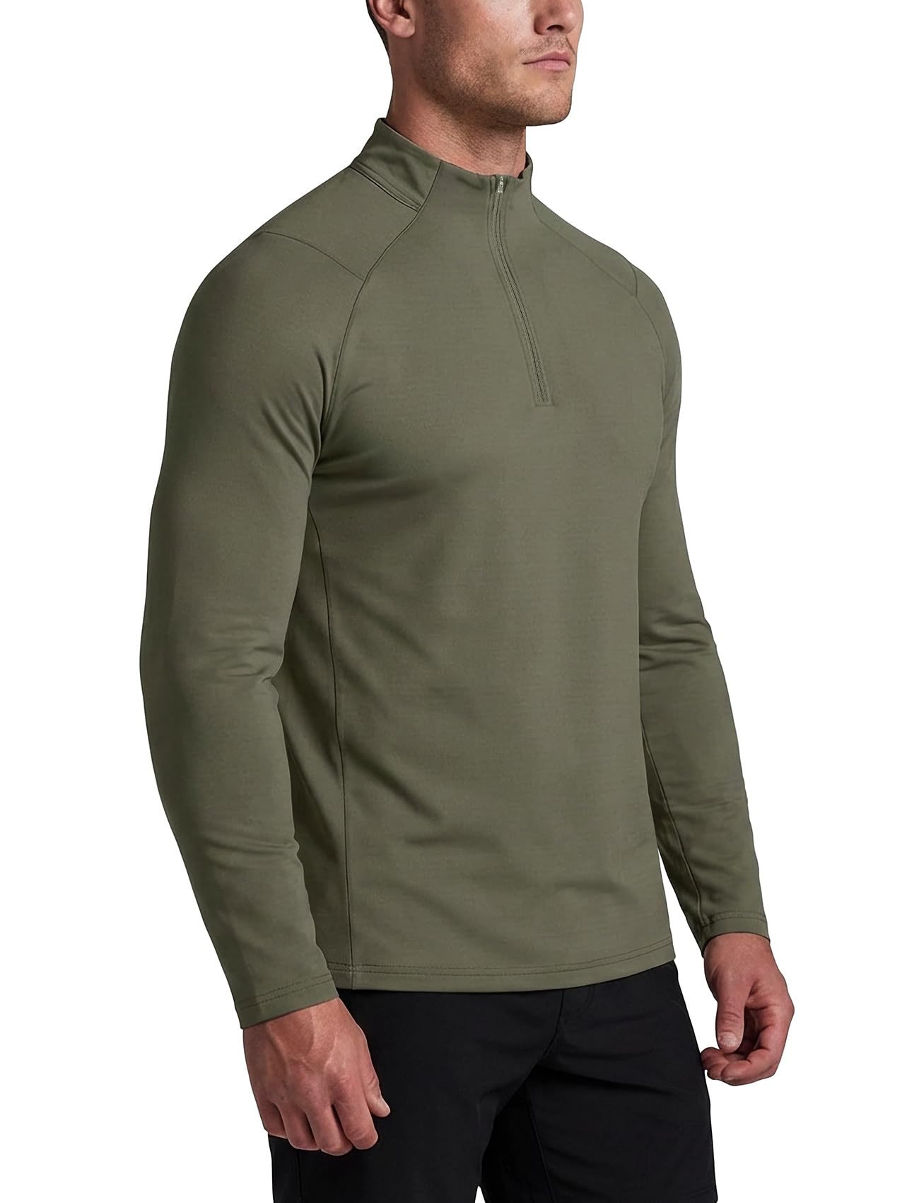 Zengjo Mens Quarter Zip Athletic Pullover Mid-Weight 1/4-Zip Running Workout Shirt Moisture Wicking