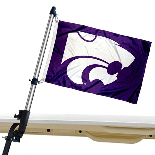 Kansas State Wildcats Golf Cart Flag Pole and Holder Mounting Bracket