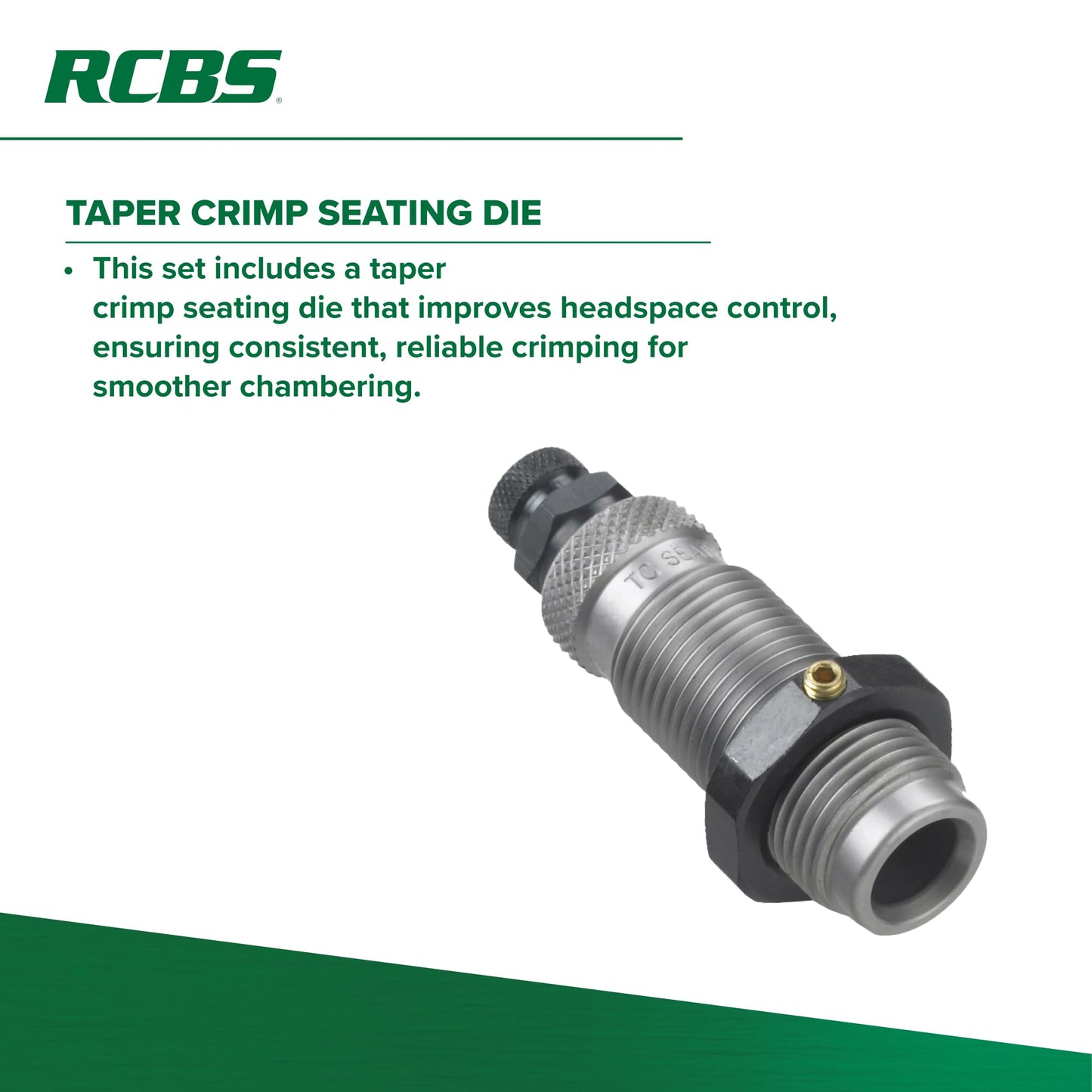 RCBS Carbide Die Set – 9mm Luger – 3 Die Set – Green