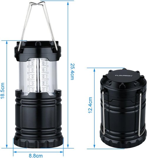 Lightahead Portable Outdoor LED Camping Lantern Set - Collapsible, Black | Ideal for Emergencies & Backpacking