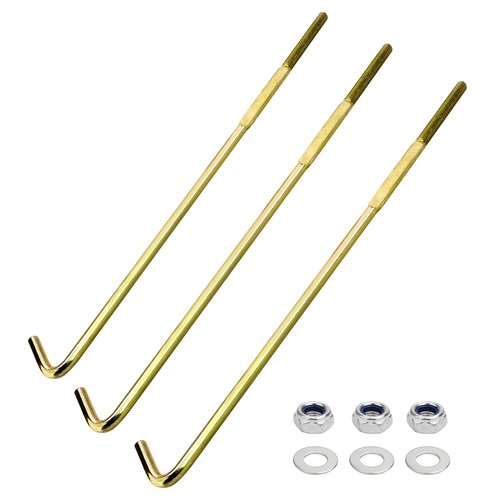 Jerbor 3PCS Golf Cart Battery Hold Down Rod J-Bolt & Nut for EZGO RXV 2008-UP Golf Cart OEM# 602896