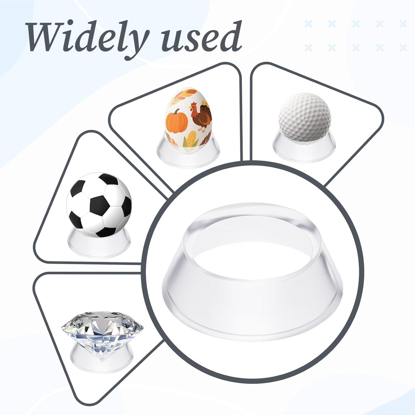 Skiennix Acrylic Baseball Stand - 16 Pcs Clear Ring Display Holder for Sports Balls & Collectibles