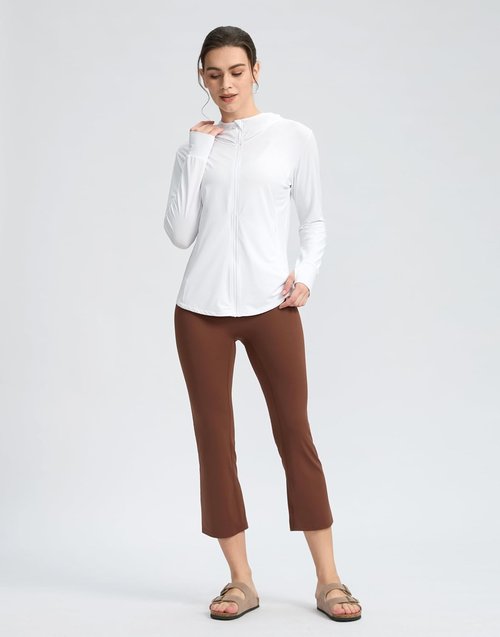 G Gradual Women's Sun Protection Hoodie Jacket - UPF 50+, Lightweight, Long Sleeve, 4 Pockets, Ponytail Hole