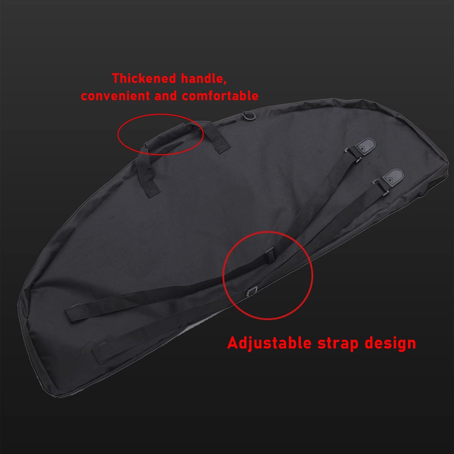 SOPOGER Lightweight Soft Compound Bow Case with Pockets, 600D Water-Resistant Archery Backpack Bow Bag for Hunting (Black, 37.4 inch)