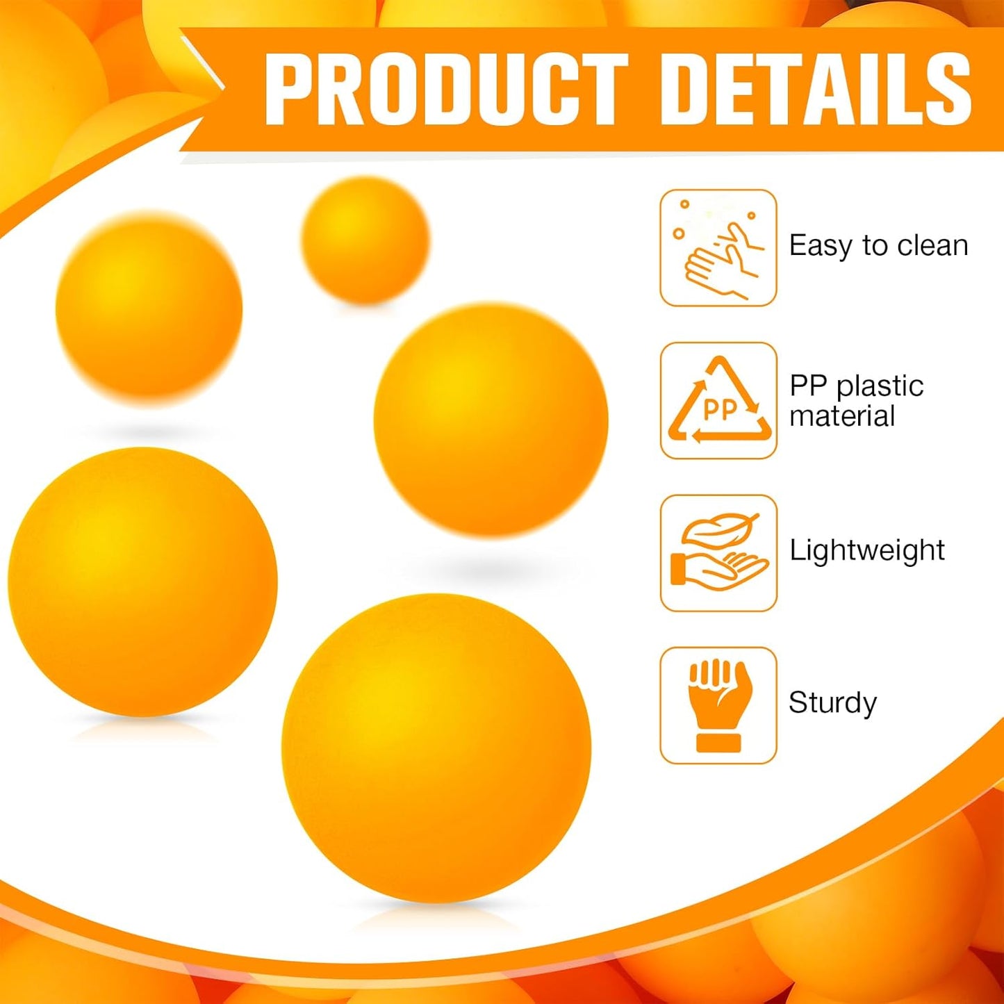 Yunsailing Table Tennis Balls - 300 Pcs Washable 40mm for Games & Party Decorations - Yellow