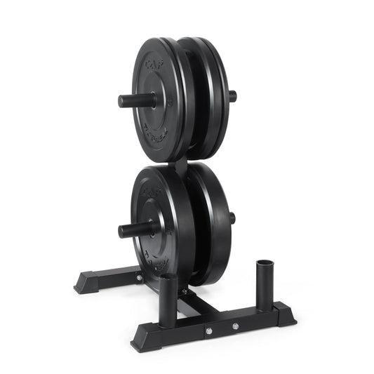 CAP 160lb Elite Olympic Bumper Plate Set with Compact Storage Rack