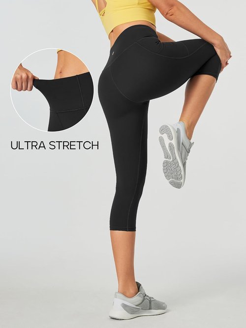Heathyoga Capri Leggings - High Waisted Tummy Control with Pockets | Women's Yoga Pants