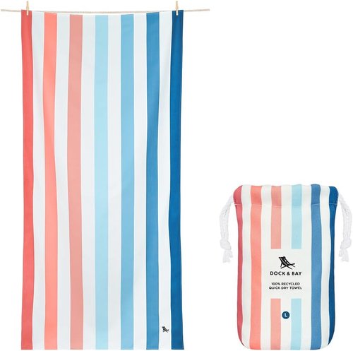 Dock & Bay Beach Towel - Quick Dry & Sand-Free | Extra Large 200x90cm | Eco-Friendly & Compact