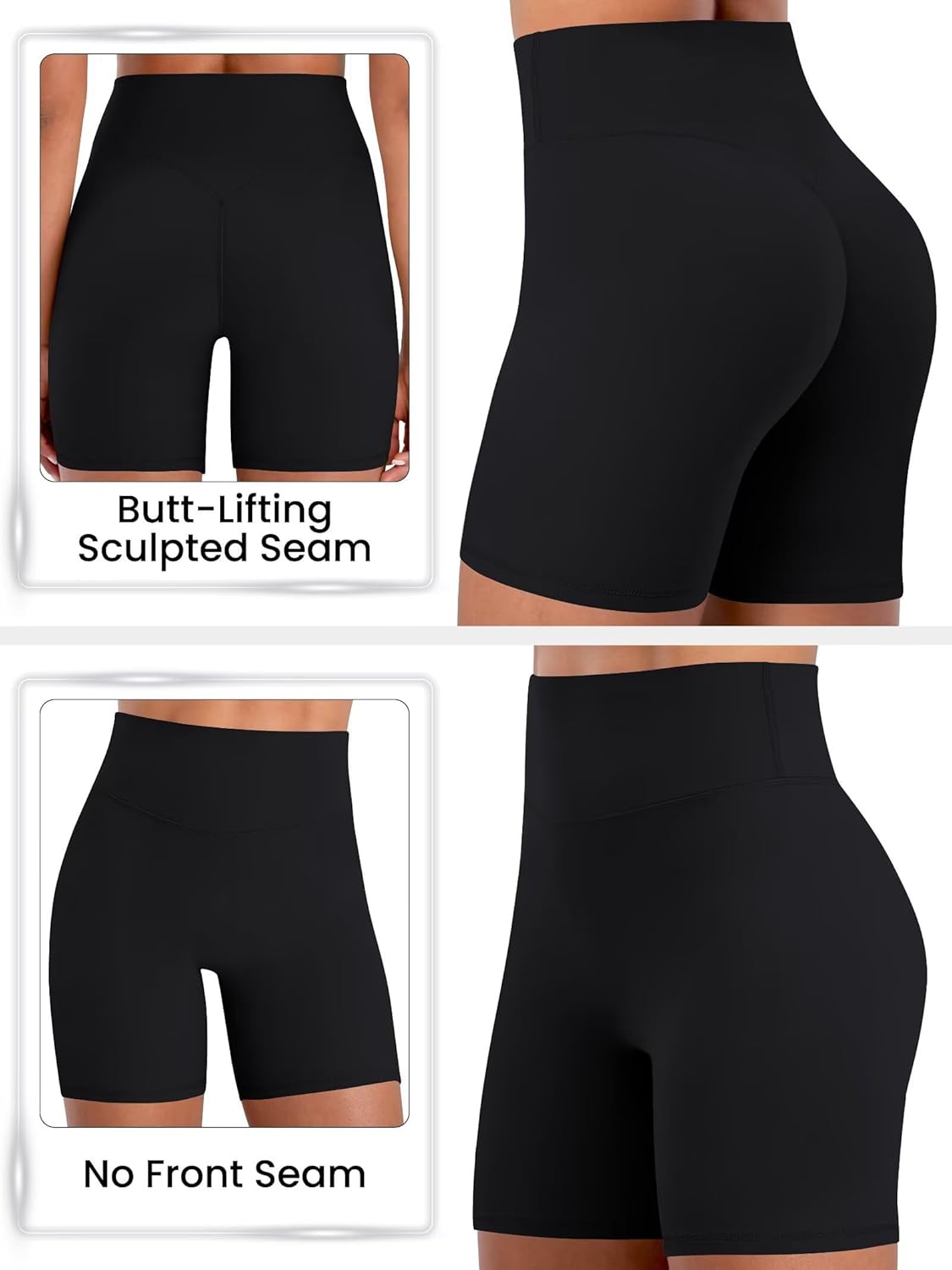 Sunzel Butt Lifting Biker Shorts - High Waist Tummy Control | Women's Workout Yoga Shorts