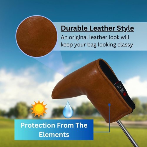 USEiT Leather Putter Headcover for Blade or Mallet Style Putters with Magnetic Closure for Scotty Cameron Taylormade Odyssey (Blade)
