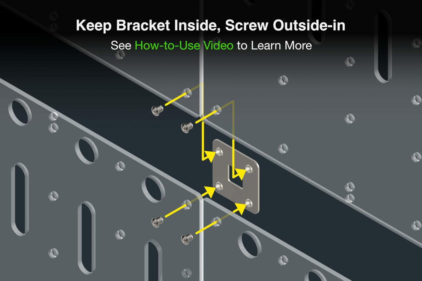 GuineaLoft™ F4 Bracket Set - 4-Hole Flat Bracket Set w/ 4 Brackets and 16 Screws - Guinea Loft Exclusive