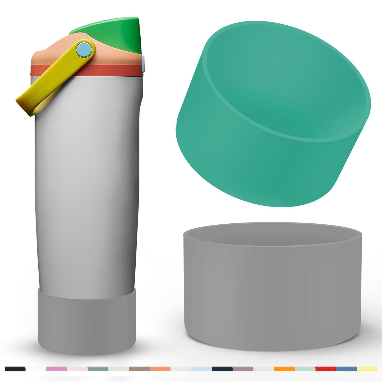 2 Pcs Silicone Boot for Owala 40oz & 30oz FreeSip Sway Tumblers, Protective Bottom Bumper Anti-Slip Sleeve Accessories for FreeSip Sway Water Bottles, Dishwasher Safe and BPA Free(Opal Dream)