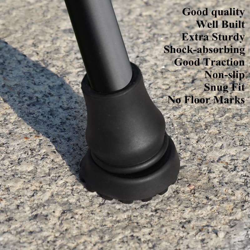 Heavy Duty Rubber Cane Tips 3/4 Inch - 2 Pack Replacement Tips