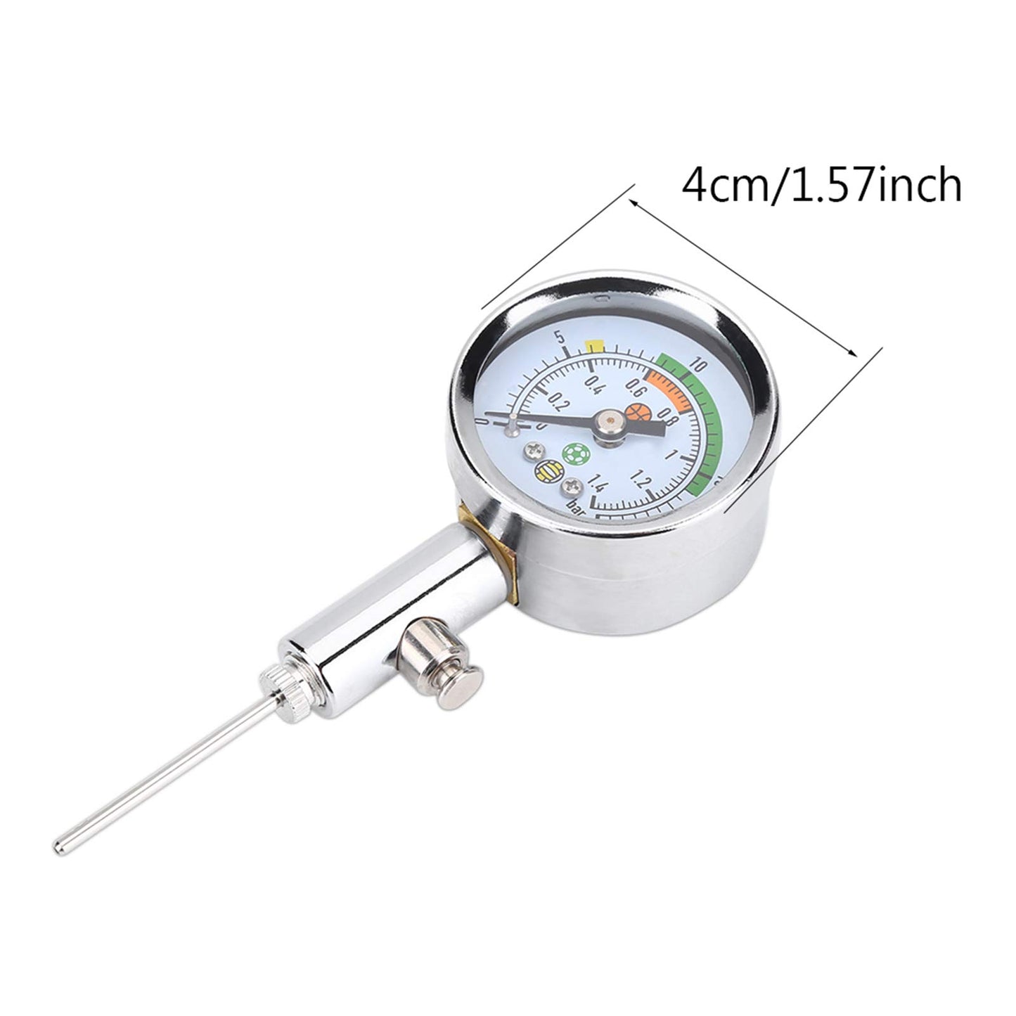 Ball Pressure, Dual Scale PSI and Bar Metal Air Pressure Sports Ball Pump Accessory for Basketball Football Volleyball
