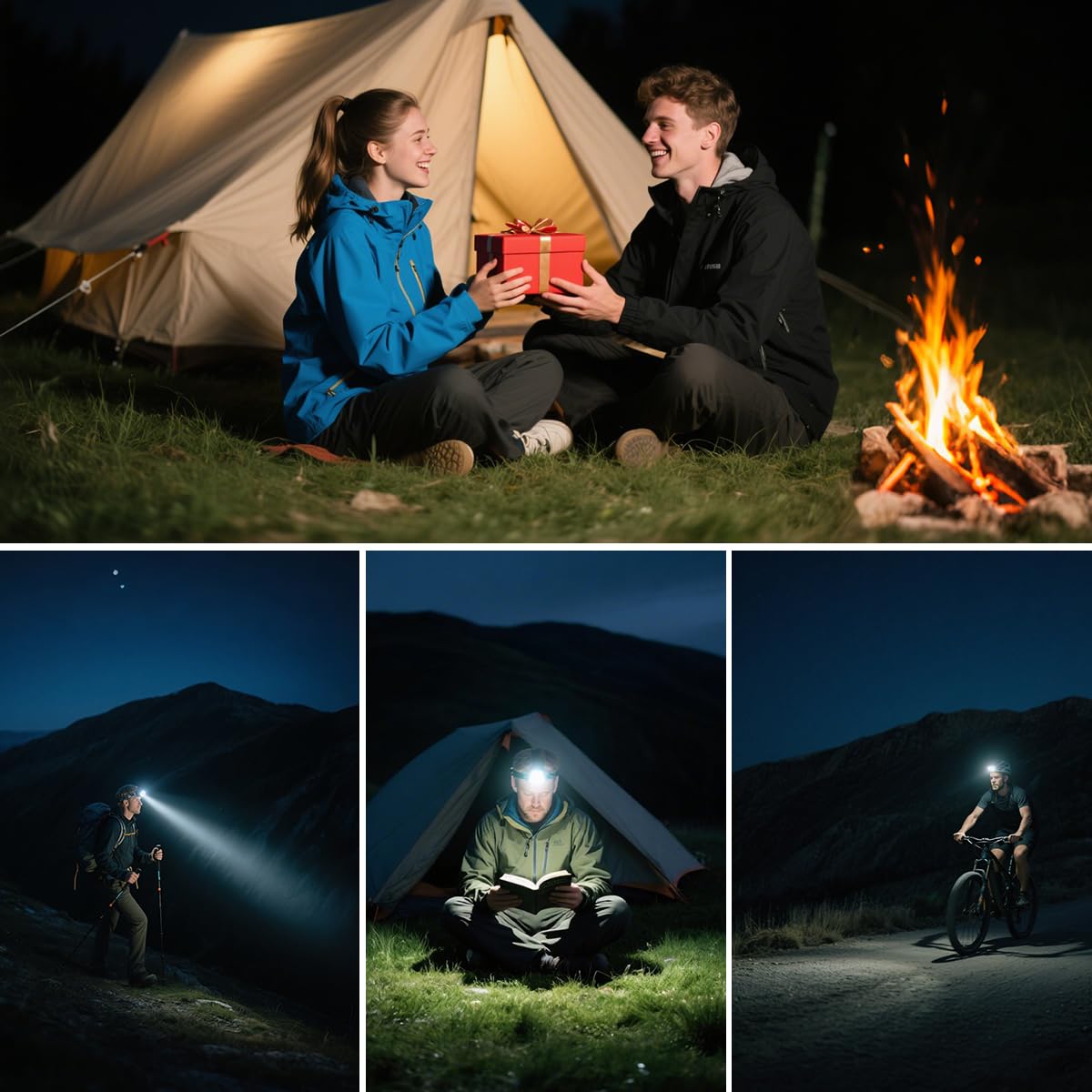 Staaricc Super Bright Aluminum Headlamp, Rechargeable Headlamp High Lumen, 90° Adjustable Focus Head Lights for Forehead, Head Lamps LED Rechargeable, Waterproof Headlamps for Adults Camping Hard Hat