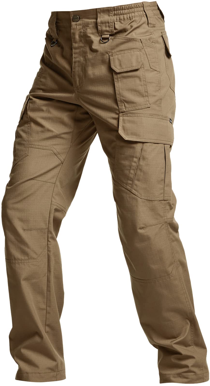 CQR Men's Tactical Pants, Water Resistant Ripstop Cargo Pants, Lightweight EDC Work Hiking Pants, Outdoor Apparel, Raider Mag Cougar, 42W x 32L