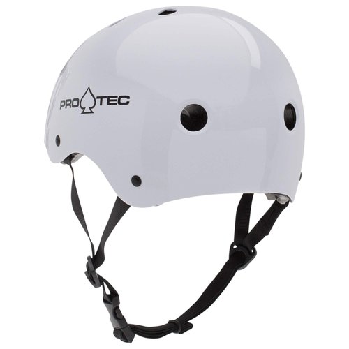 Pro-Tec Classic Certified Skateboard Helmet, Ideal for Skateboarding, Bicycling, BMX and Roller Skating, – Small – White Gloss