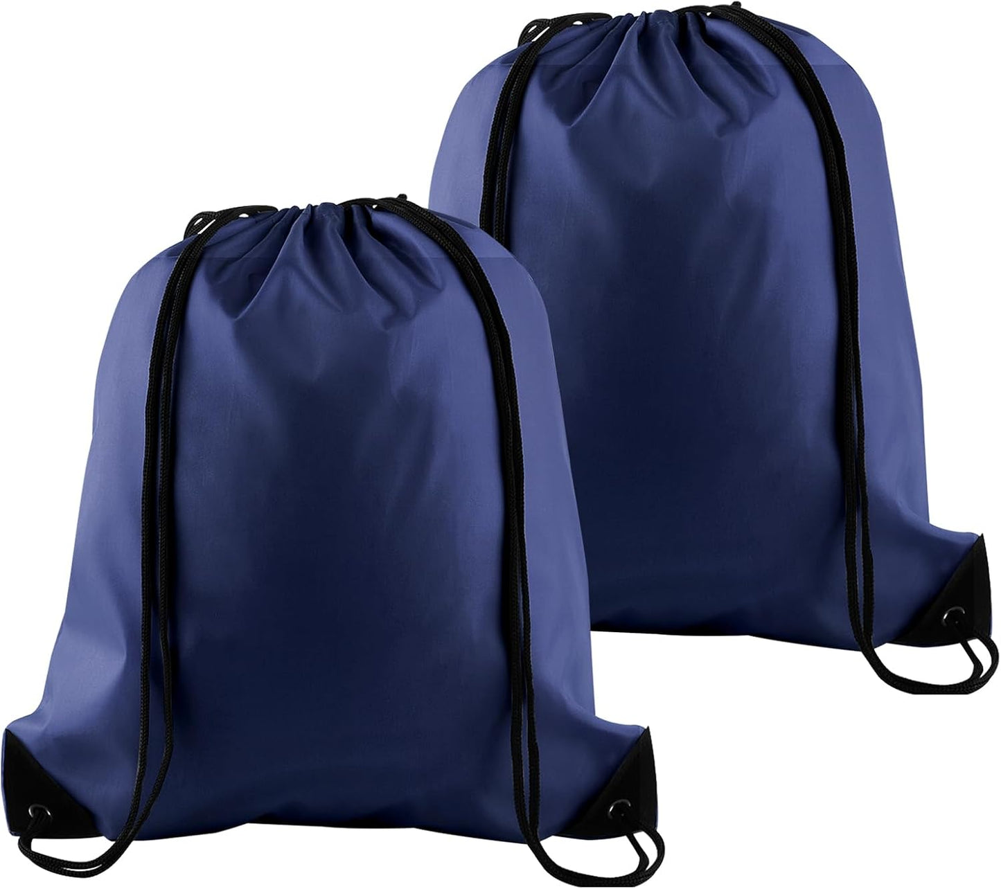 PLULON Drawstring Bags - Navy Blue Cinch Sack for Gym, Travel & Outdoor Sports | 2-Pack