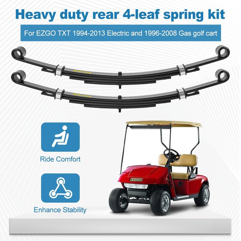 TechInovat Heavy Duty EZGO TXT 4-Leaf Rear Leaf Spring Bushings & Sleeves Fits 1994-Up Golf Cart