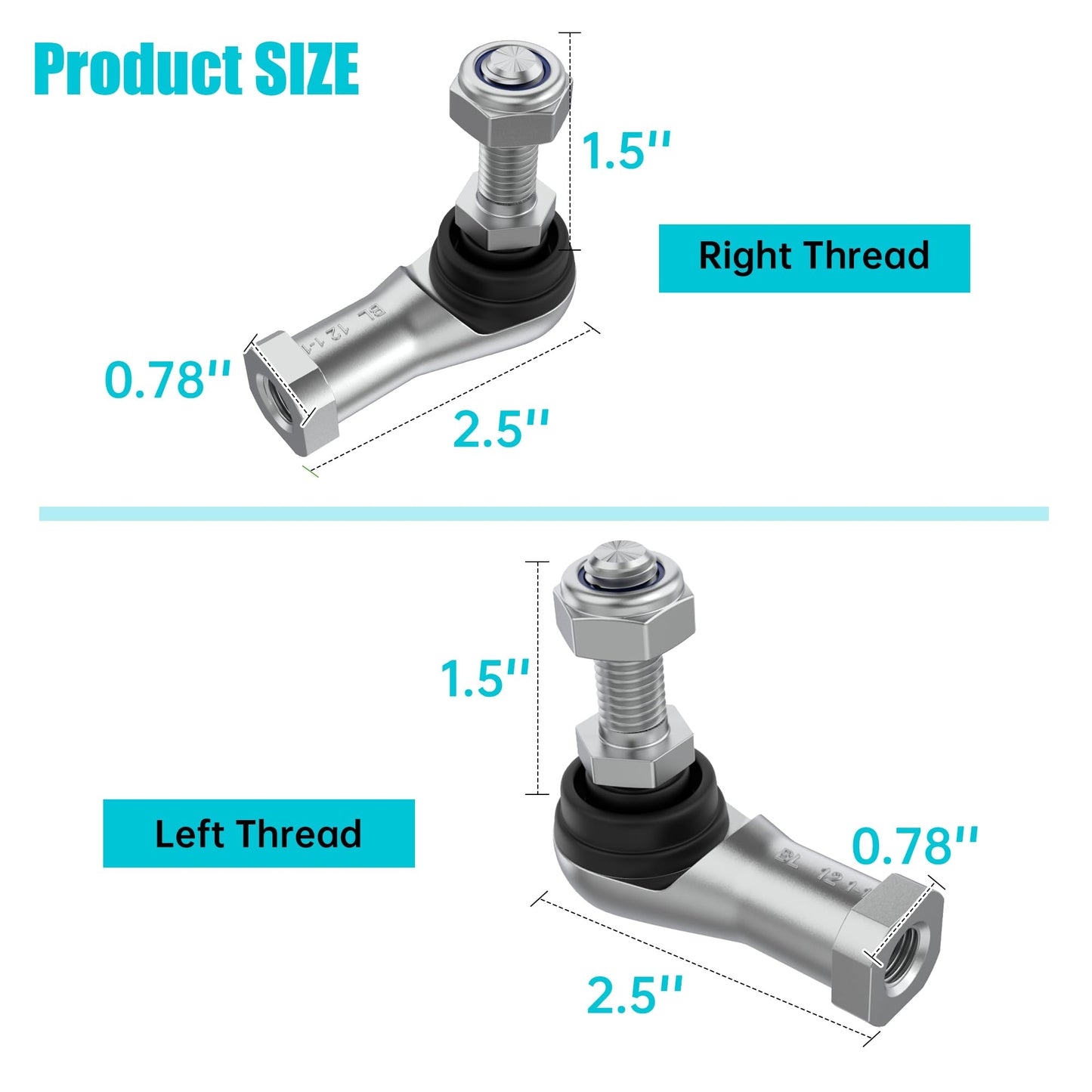 10L0L Golf Cart Outer Tie Rod End Ball Joint Kit for Yamaha G22, G27, G29 Drive Gas and Electric Golf Cart 2003-Up