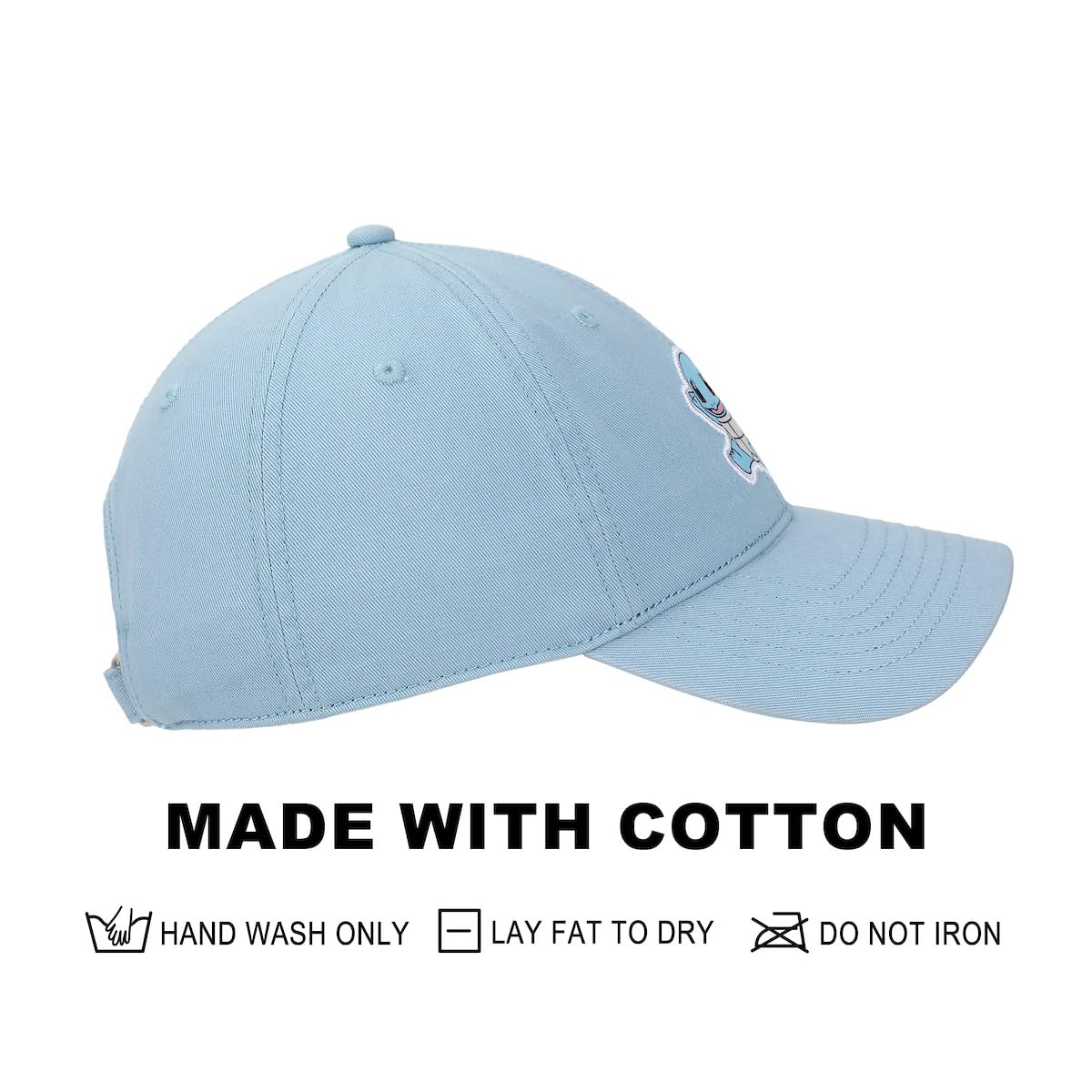 Bioworld Pokémon Squirtle Printed Patch Blue Unstructured Baseball Cap