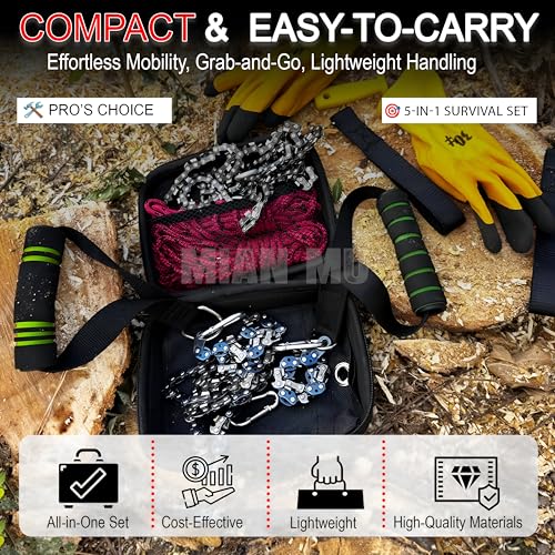 55 Inch Dual-Sided Rope Chainsaw with 70 Sharp Teeth for Tree Limb Cutting