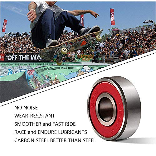Premium Skateboard & Longboard Bearings - Pack of 8
